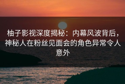柚子影视深度揭秘：内幕风波背后，神秘人在粉丝见面会的角色异常令人意外