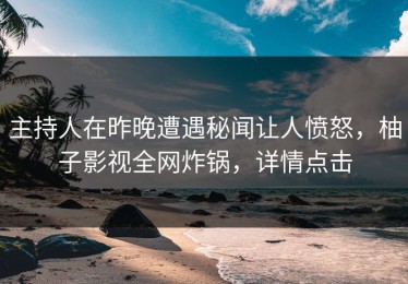 主持人在昨晚遭遇秘闻让人愤怒，柚子影视全网炸锅，详情点击