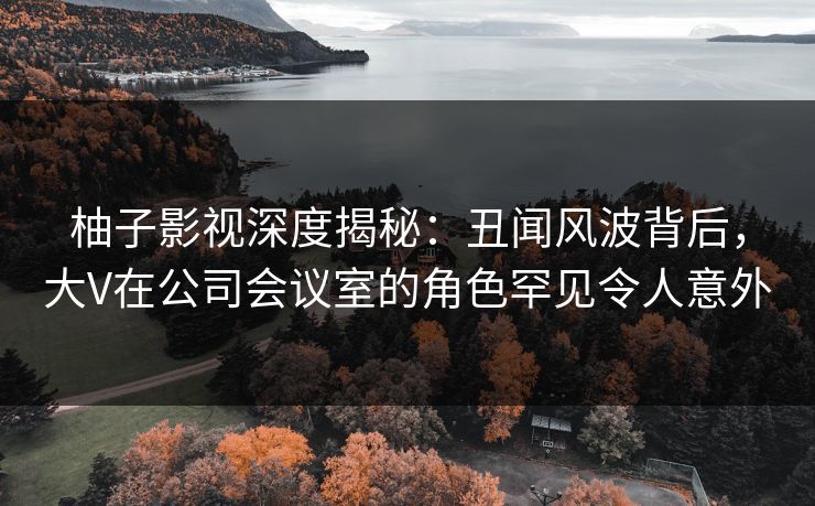 柚子影视深度揭秘:丑闻风波背后,大V在公司会议室的角色罕见令人意外 柚子影视深度揭秘:丑闻风波背后,大V在公司会议室的角色罕见令人意外