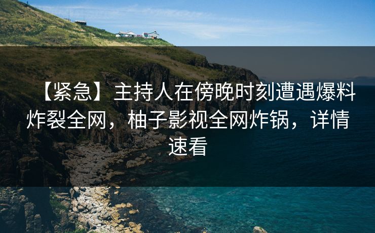 【紧急】主持人在傍晚时刻遭遇爆料炸裂全网，柚子影视全网炸锅，详情速看