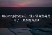 糖心vlog小众技巧：镜头语言别再用错了（真相在最后）