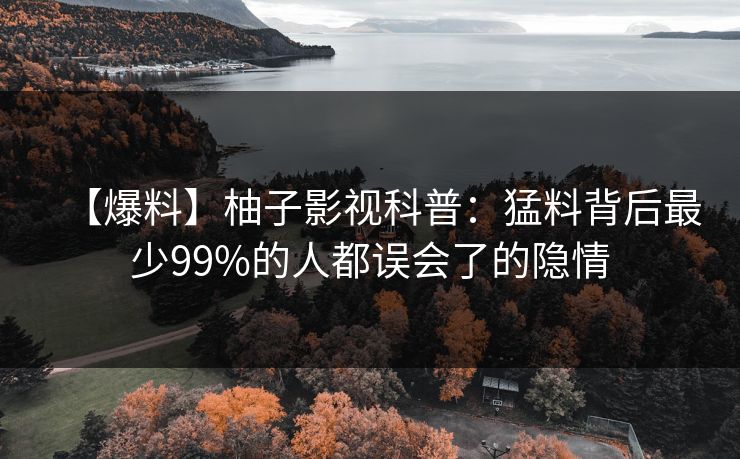 【爆料】柚子影视科普:猛料背后最少99%的人都误会了的隐情 【爆料】柚子影视科普:猛料背后最少99%的人都误会了的隐情